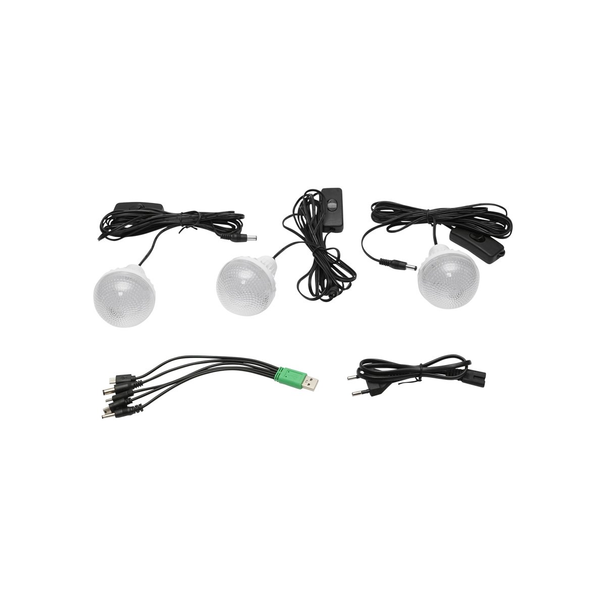 Kit iluminat portabil LED cu 3 becuri/proiector, panou solar si baterie 6V, 4.5Ah pentru pescuit camping GD-17